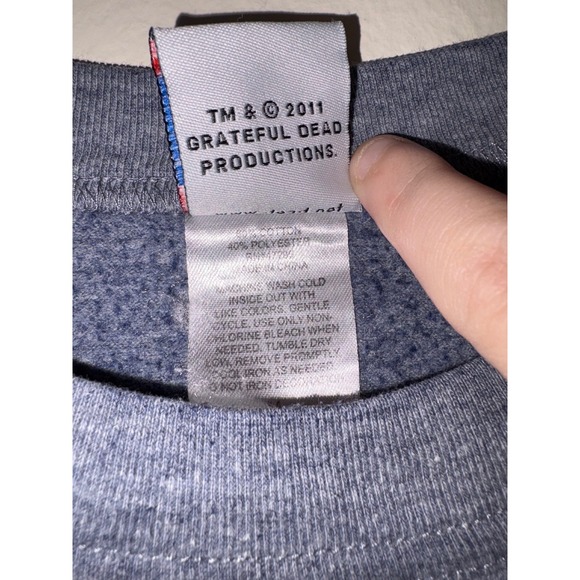 Official Grateful Dead Blue / Gray Heather Crewneck Sweatshirt 2011 Band Merch - Picture 3 of 4